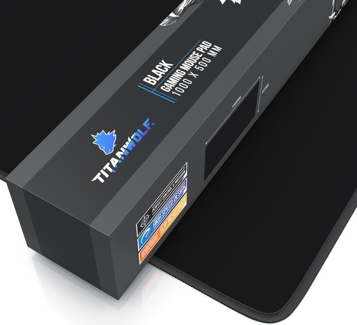 Produktbild Titanwolf Gaming Mauspad, 1000 x 500mm XXL Mausmatte, verbessert Präzision & Geschwindigkeit, schwarz (XXL)