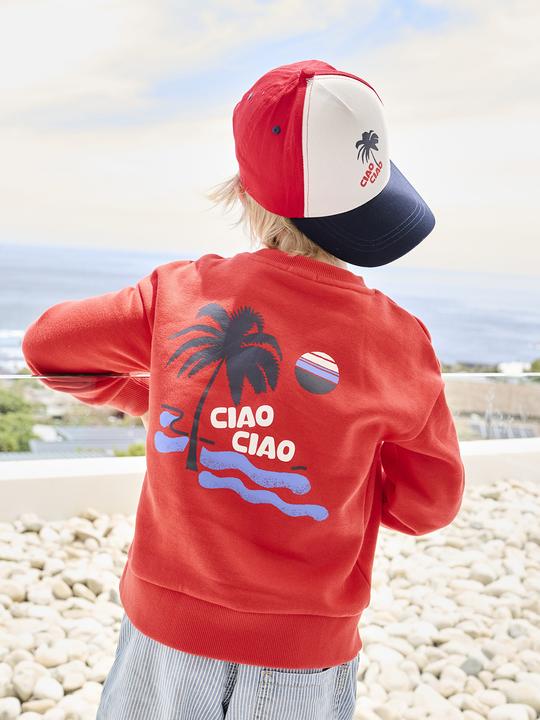 Immagine prodotto Vertbaudet Jungen Sweatshirt mit Urlaubsmotiv hinten, Recycling-Polyester (140)