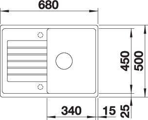 Actual product image Blanco Zia 45 S Compact (Fitted sink, 68 cm, 50 cm)