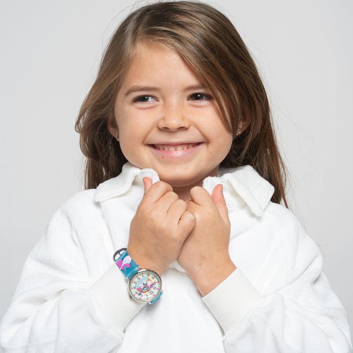 Immagine prodotto Kiddus Insegnante del tempo Unicorno felice (Orologio da polso analogico, 33 mm)