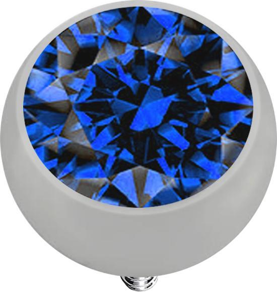 Produktbild Star Piercing Dermal Anchor Kugel silber mit Kristall dunkelblau (Titan G23, ohne Messing)