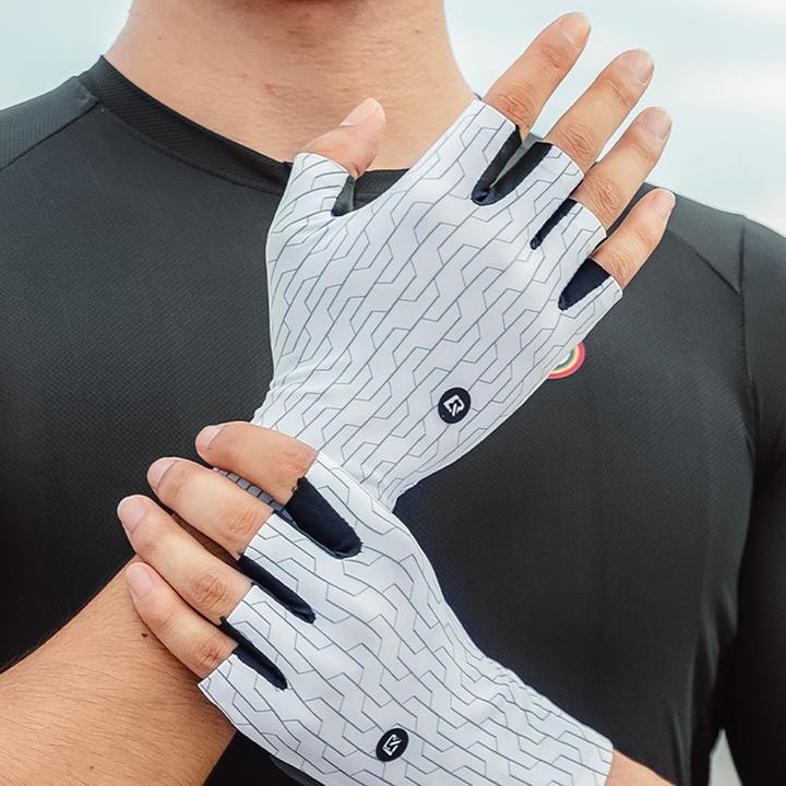 Actual product image Rockbros Road Cycling Gloves Size: S - Black and White (S)