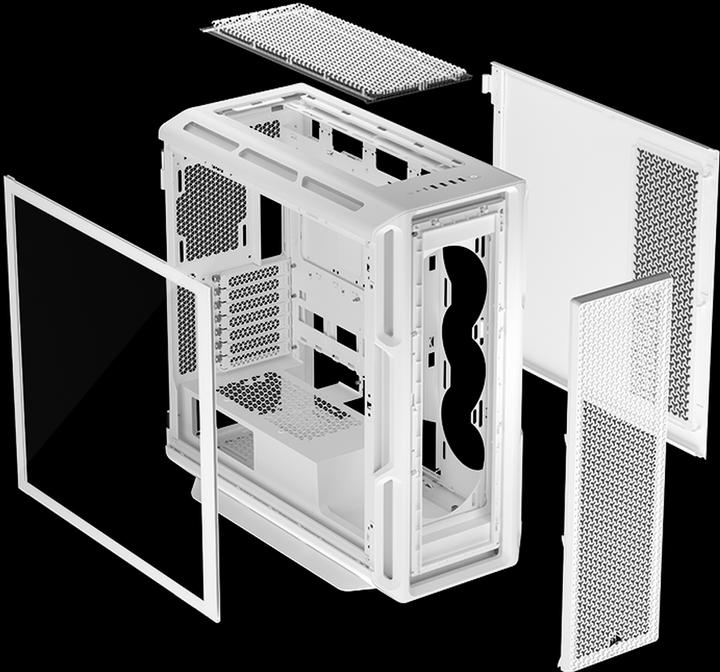 Produktbild Corsair Geh Midi 5000T (Tempered Glass) White (mATX, E-ATX, Mini-ITX, ATX)