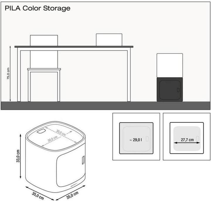 Actual product image Lechuza PILA Color Storage (35 cm)
