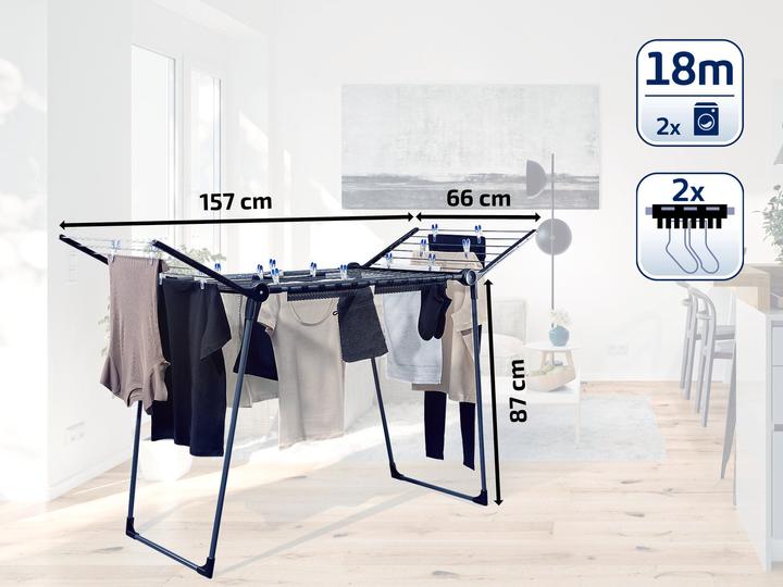Actual product image Leifheit Pegasus 180 Solid clothes horse (18 m)