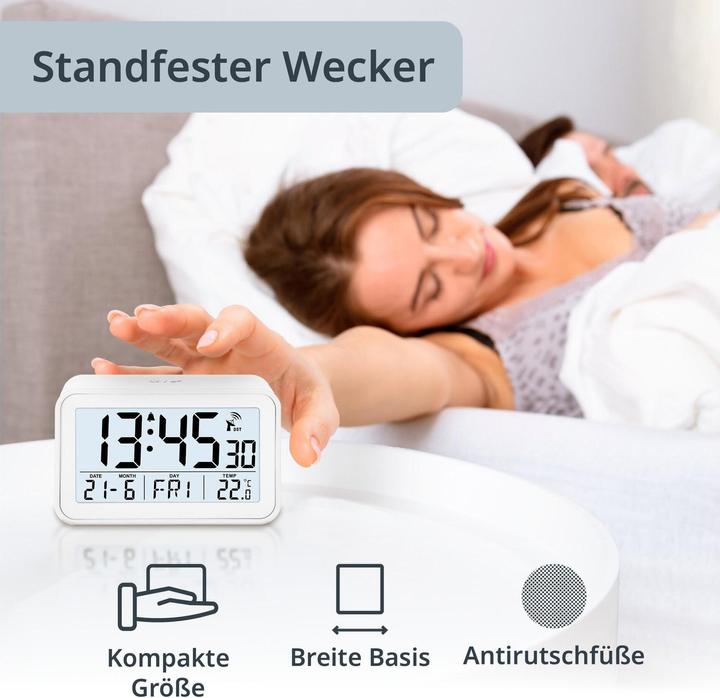 Produktbild ADE Funkwecker digital Weiss, Ausstattung