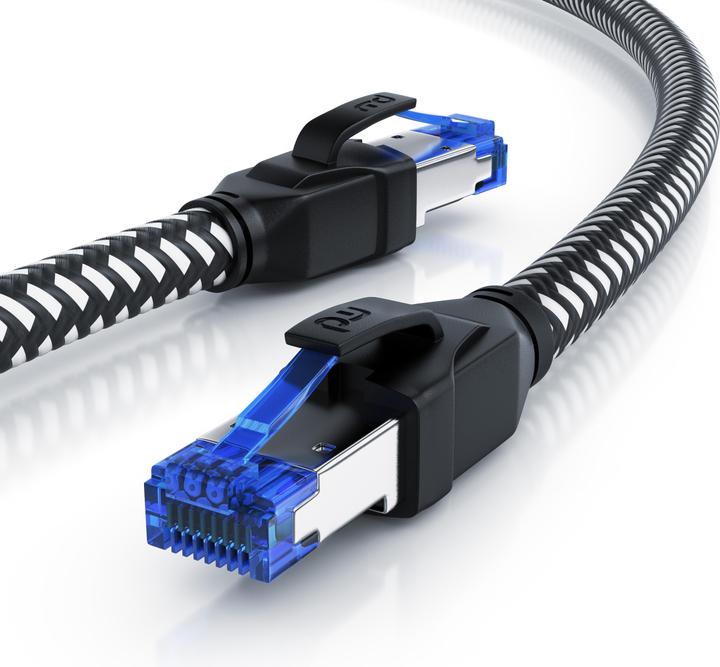Produktbild Primewire CAT 8 Netzwerkkabel 40 Gbits - Baumwollmantel - LAN Kabel Patchkabel RJ45 - S/FTP PIMF Schirmung (S/FTP, CAT8.1, 5 m)