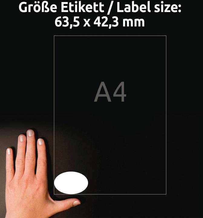 Immagine prodotto Avery Zweckform Kennzeichnungs-Etiketten, ovale, 63,5x42,3 mm grigio scuro, permanente, carta non trattata