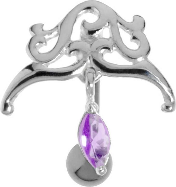 Produktbild Bijouteria Bauchpiercing (Chirurgenstahl 316L, Silber 925, Zirkonia)