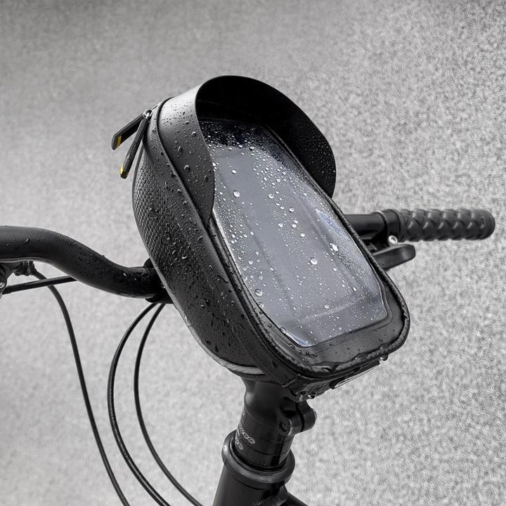 Actual product image Wozinsky bicycle handlebar bag with phone case 1l black (WBB16BK) (1 l, Handlebar bag)