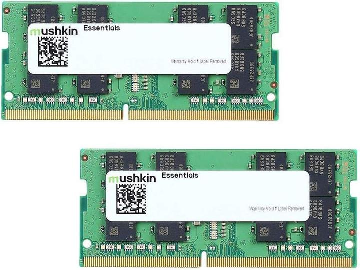 Produktbild Mushkin DDR4 -32 GB - 3200 - CL - 22 - Dual Kit, RAM (MES4S320NF16GX2, Essentials) (2 x 16GB, 3200 MHz, DDR4-RAM, SO-DIMM)