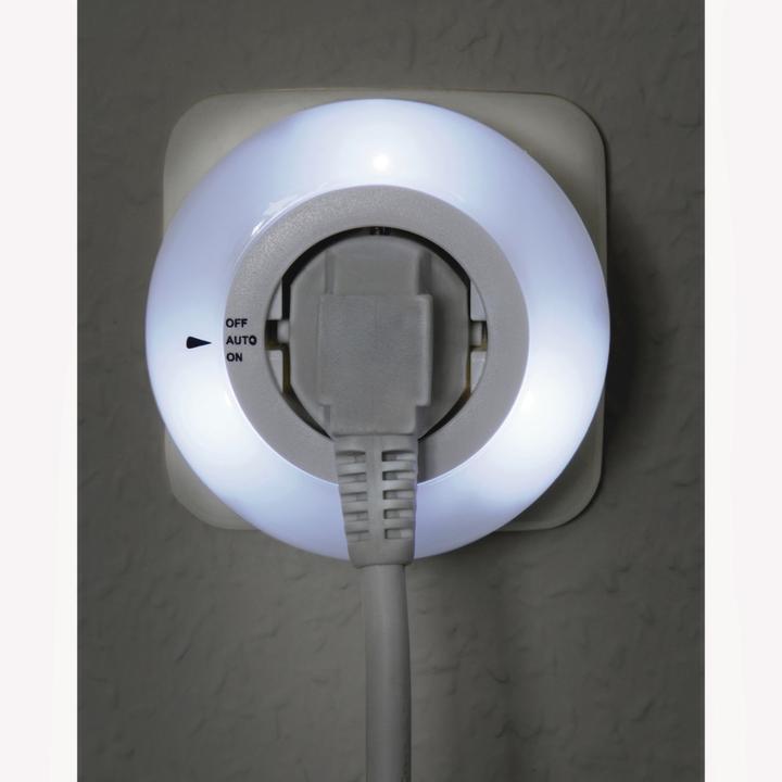 Produktbild Hama LED-Nachtlicht Circle mit integr. Steckdose, Lichtsensor, Berührungsschutz