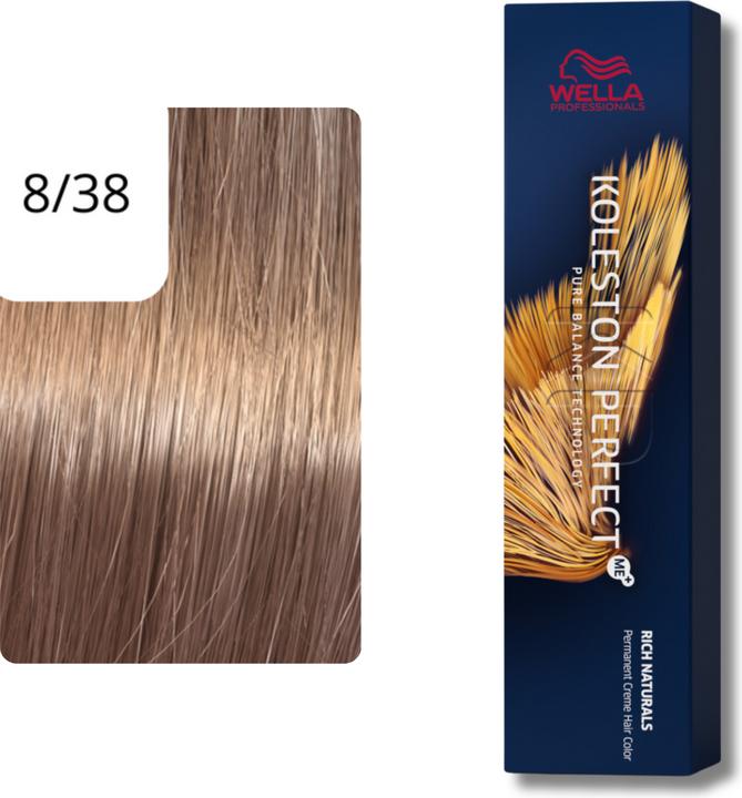 Actual product image Wella Koleston Perfect Me+ (8/38 light blonde gold pearl)