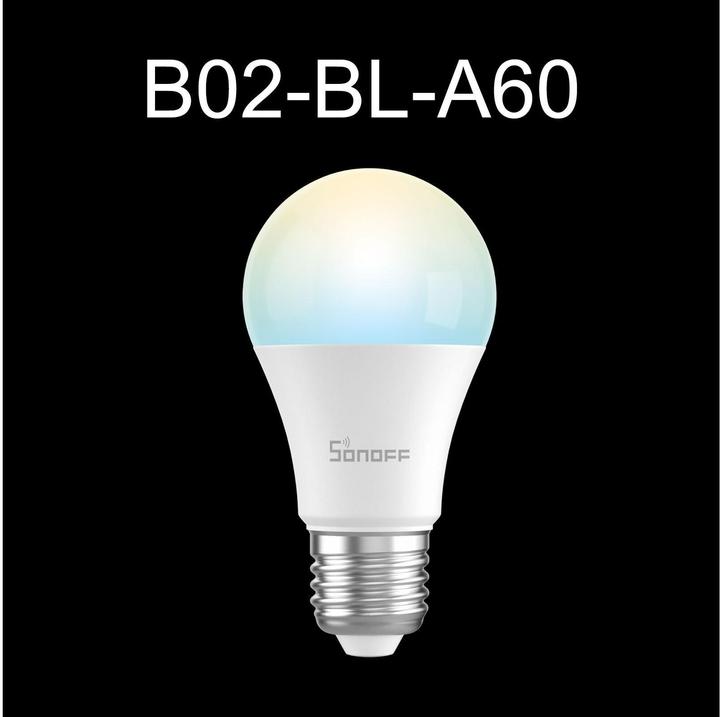 Produktbild Sonoff Smart LED Wifi bulb B02-BL-A60 (E27, 9 W, 806 lm, 1 x, F)