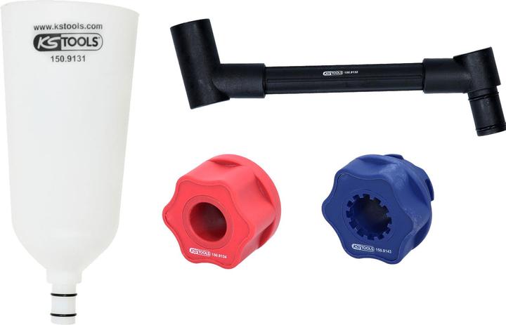 Immagine prodotto KS Tools Set di imbuti per il riempimento dell'olio con braccio angolare ruotabile per VAG | 4 pezzi.