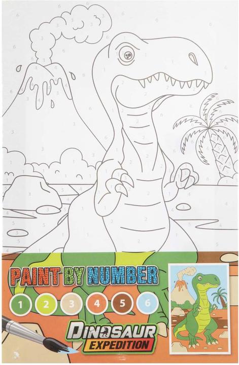 Actual product image Grafix Dino paint-by-numbers colouring set