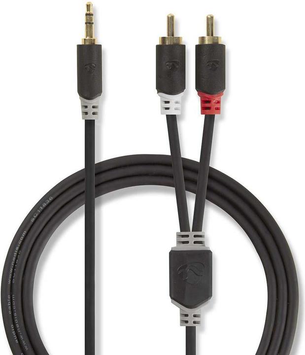 Immagine prodotto Nedis CABW22200AT20. Connessione 1: 3,5 mm, Connessione 2: 2 x RCA, Materiale del cavo: Alluminio (2 m)