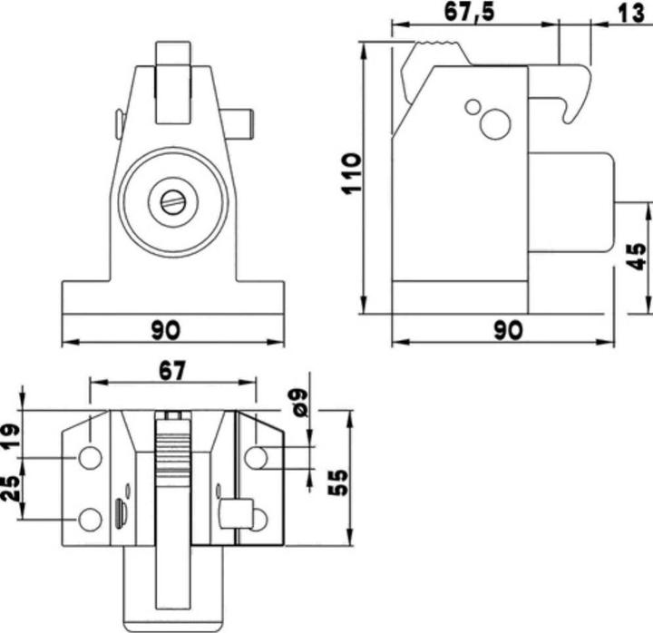 Immagine prodotto Deni Supporto per porta 3871 0000 22 Metallo chiaro laccato argento Montaggio a pavimento (1 Pezzo/i)