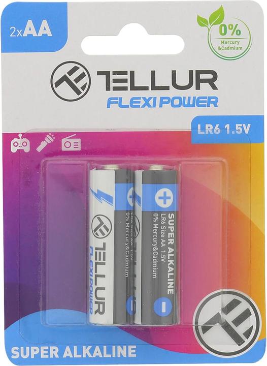 Tellur Flexi Power battery, Super Alkaline, AA LR6, 1.5V, 2 pcs/set (6 Stk., AA)