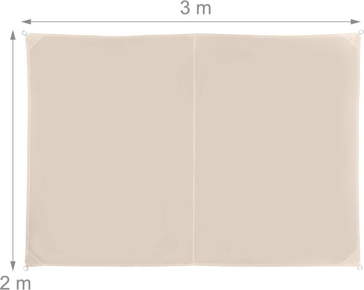 Image du produit Relaxdays Voile d'ombrage rectangle (300 x 200 x 0,5 cm)
