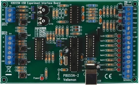 Produktbild Velleman USB Experiment Interface Board (New Vers.) (Erweiterung)