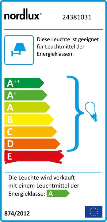 Energie-Label Nordlux Phoenix, Wandleuchte, Verzinkt (799 lm, E27, IP54)