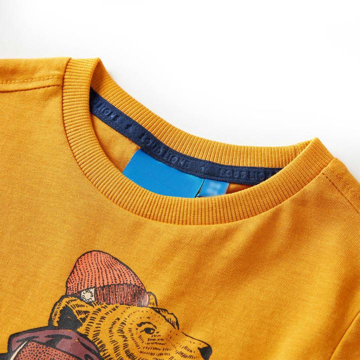 Actual product image VidaXL Children's long-sleeved shirt ochre 92,Material: 100 % cotton,Colour (92)
