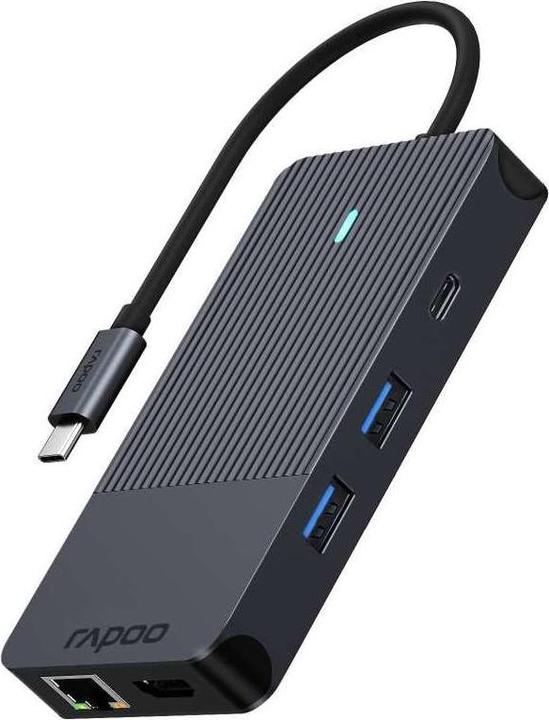Productafbeelding Rapoo USB-C multipoortadapter 10-in (USB-C, 1 Havens)