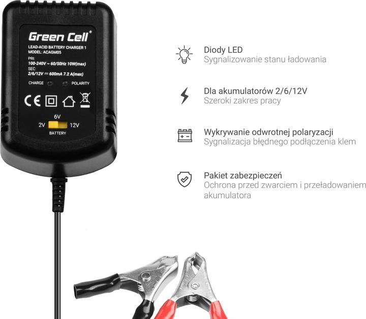 Produktbild GreenCell Ladegerät (12V, 6V, 0.60 A)