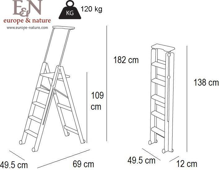 Actual product image Europe & Nature Ladder for library (49.50 cm)