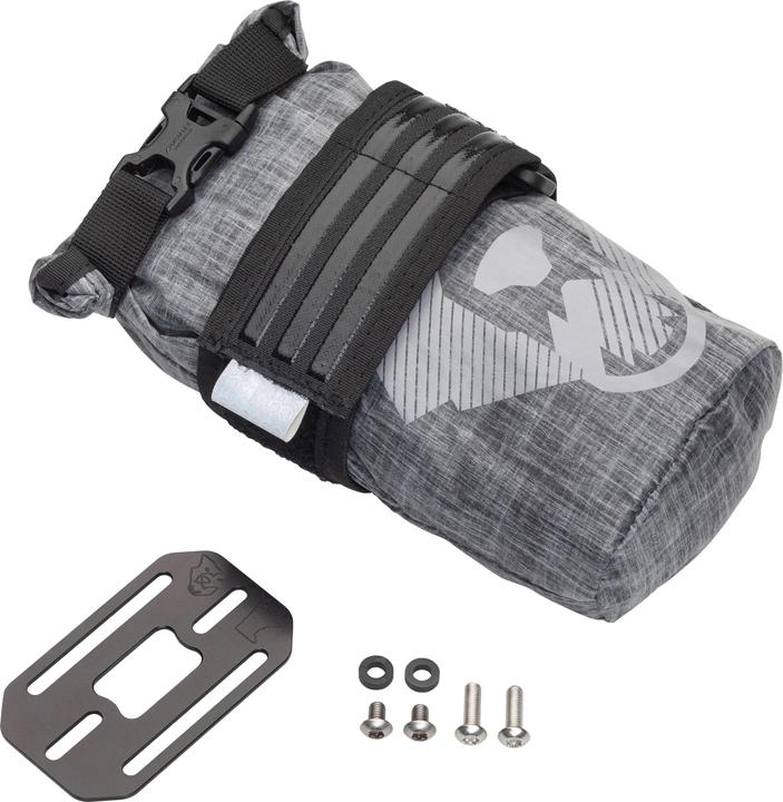 Wolf Tooth B-RAD TekLite roll-top bag, incl. mounting plate, 1.0L, grey/black (1 l, Frame bag)