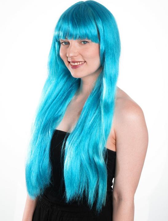Actual product image Maskworld Langhaarperücke türkis mit Pony