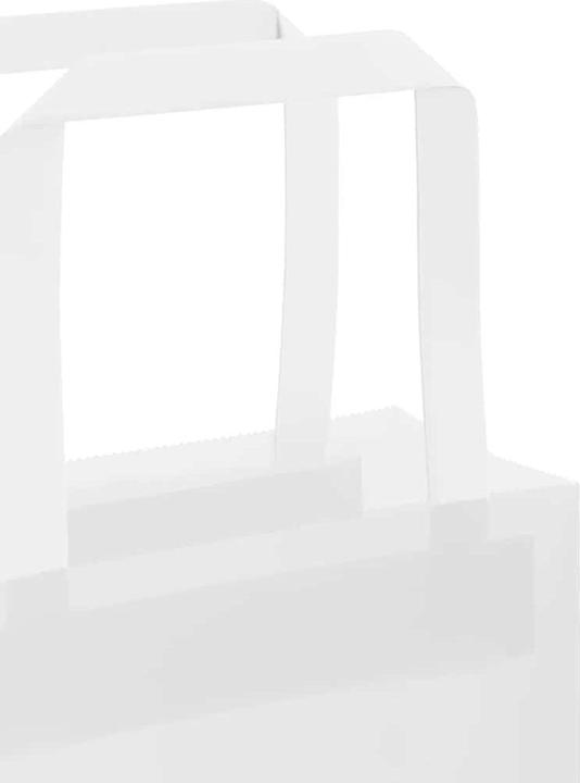 Immagine prodotto VidaXL Sacchetti di carta kraft 250 pezzi con manico Bianco 54x15x49 cm Sacchetto di carta (Borsa da regalo, 250 x)
