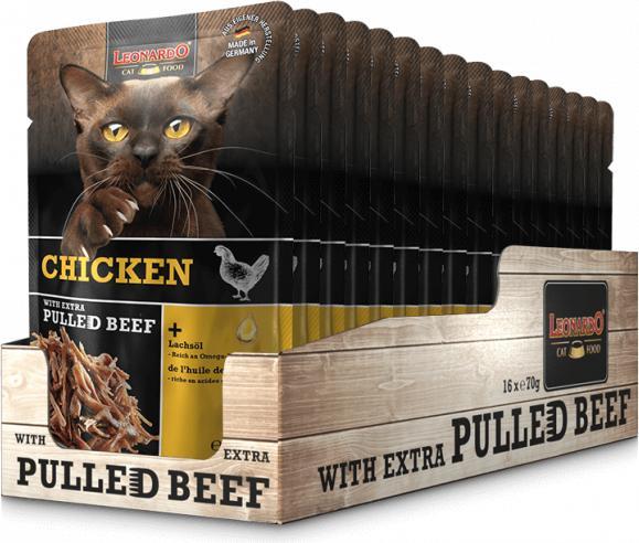 Produktbild Leonardo Cat Food Chicken & Pulled Beef (Adult, 1 Stk., 90 g)