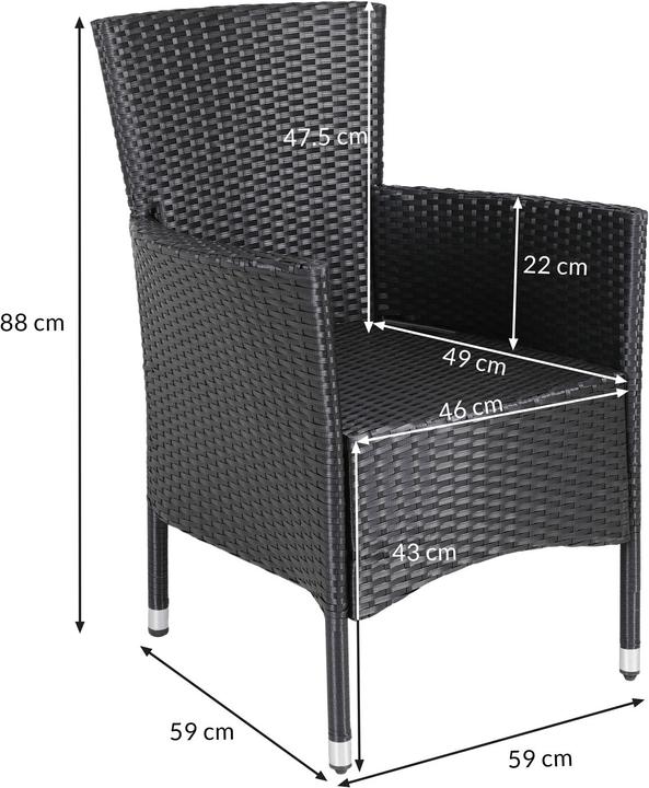 Actual product image Casaria Poly Rattan Garden Chairs