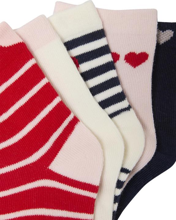 Immagine prodotto Vertbaudet 5er-Pack Mädchen Socken mit Herzen (Confezione da 5 pezzi, 31, 34)