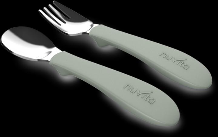 Image du produit Nuvita couverts en acier inox set vert 2 pieces