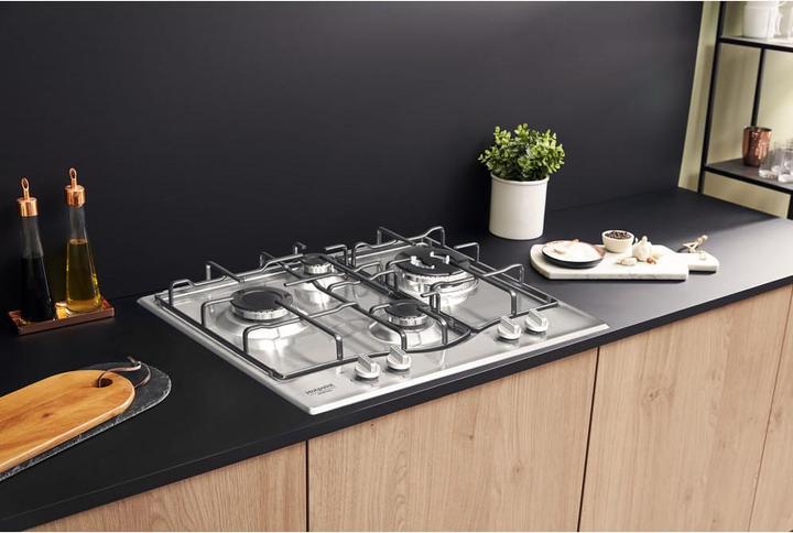 Actual product image Hotpoint PCN 642 T/IX/HAR Stainless steel Built-in hob 60 cm Gas 4 Cooker(s)