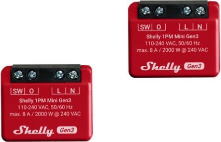 Shelly 1PM Mini Gen3 x2 (Actionneur de commutation)
