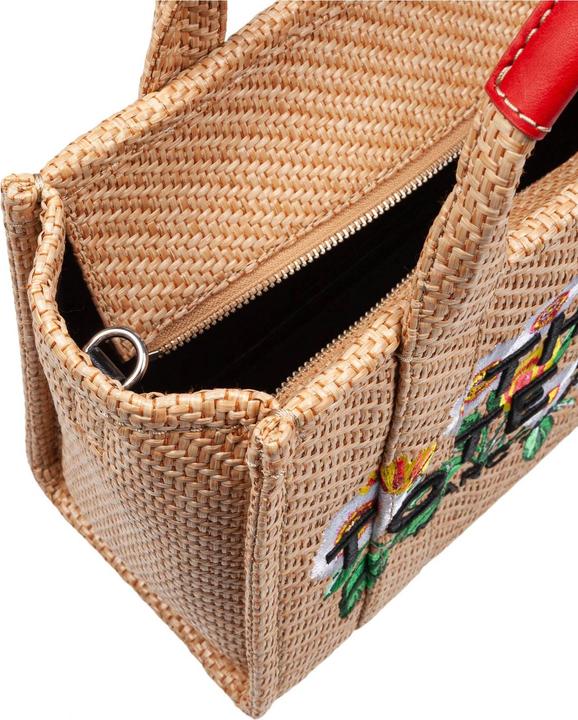 Actual product image Marc Jacobs the small tote bag in raffia with embroidery