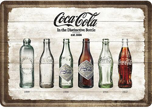 Immagine prodotto Nostalgic-Art Merchandising Blechpostkarten. Coca-Cola / Bottle Timeline
