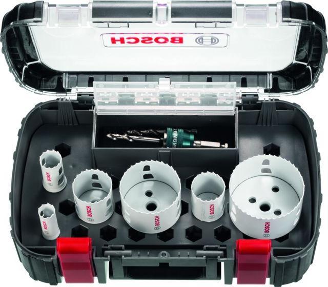 Immagine prodotto Bosch Professional Zubehör Set da elettricista da 9 pezzi, 4 seghe a tazza Progressor per legno e metallo (19 mm, 25 mm, 38 mm, 44 mm, 83 mm, 68 mm)