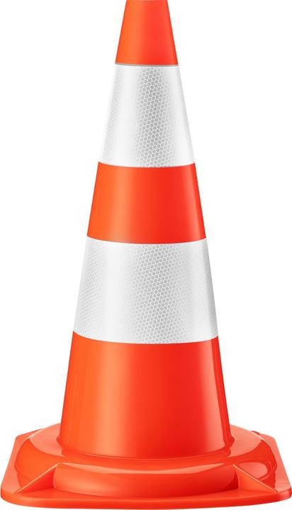 Wiltec Verkehrskegel 50cm Leitkegel Strassen Pylon Warnhütchen Warnkegel aus PVC