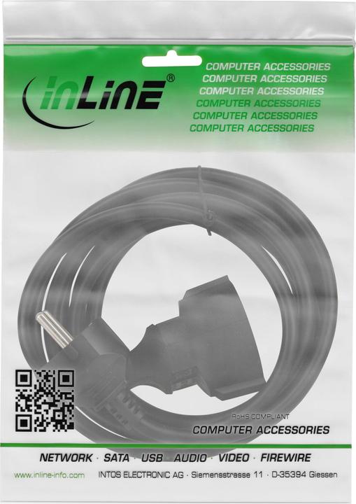 Actual product image InLine Protective contact extension ST / BU (2 m, CEE 7/7)