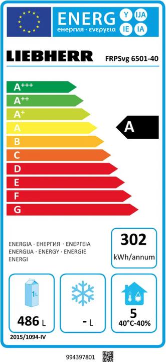 Energie-Label Liebherr Gewerbe-Kühlgerät (597 l)