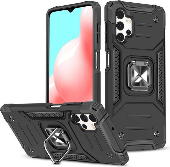 Wozinsky Ring Armor Case Kickstand Tough Rugged Cover for Samsung Galaxy A32 4G black (Samsung Galaxy A32)