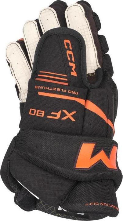 Produktbild CCM Tacks XF80 JR Hockeyhandschuhe (12"/30 cm, Schwarz/Orange) (10)