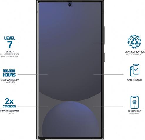 Actual product image Eiger Mountain Glass Clear (1 Piece, Samsung Galaxy S25 Ultra)