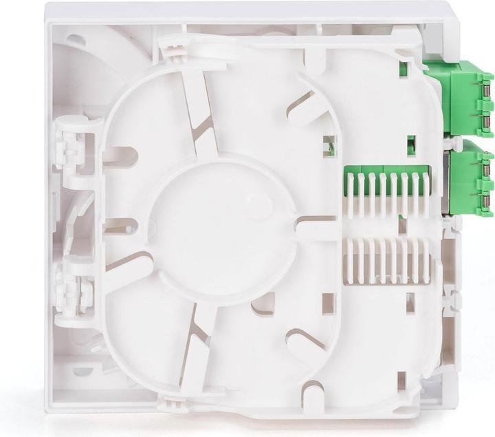 Produktbild Digitus FTTH Gehäuse mit 2x LC (APC) DX Adapter Wand und DIN-Schienenmontage