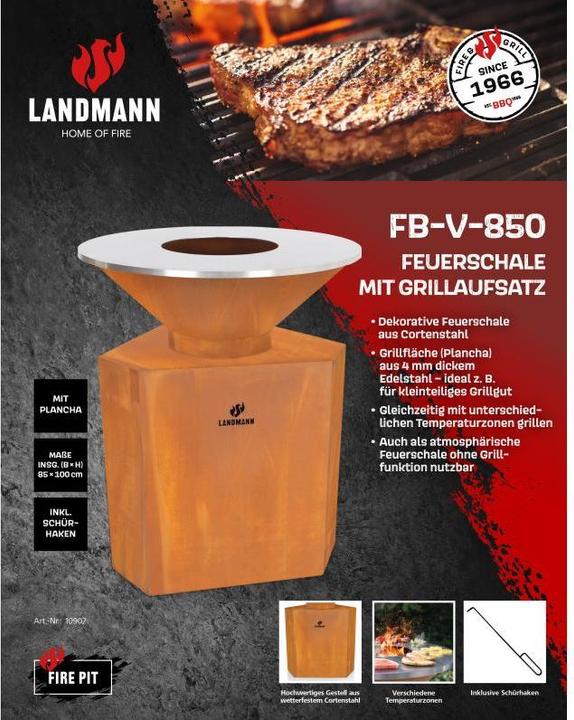 Image du produit Landmann Bac à feu FB-V-850 (85 cm)